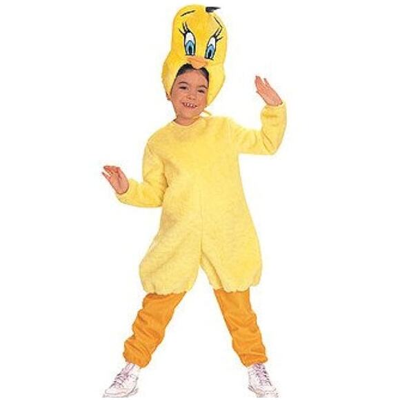 Vintage Rubie's Tweety Bird Looney Tunes Deluxe Costume Child Medium 8-10 New - Picture 1 of 11